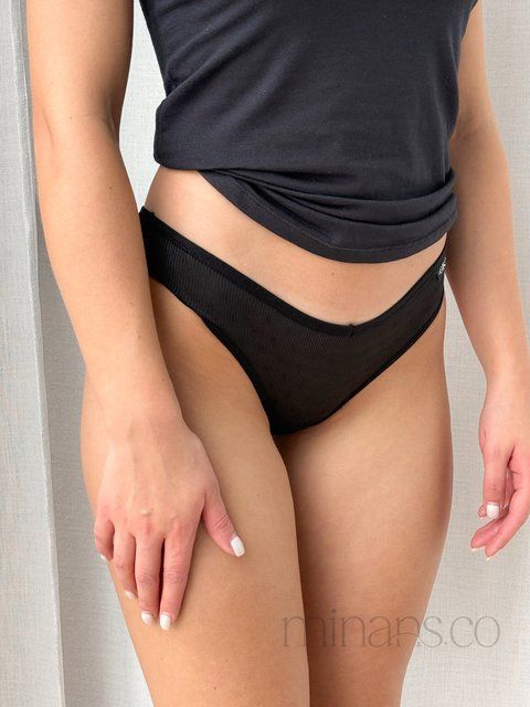 Сліпи Hana в рубчик, низька посадка S/M, Чорний 40672-BLK-SM фото